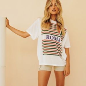 NWT VRG GIRL Roma White Tee Size 6
